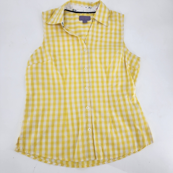Laura Scott Tops - Laura Scott Plaid Sleeveless Shirt Size S